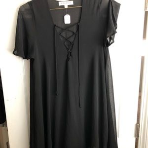 Black cross up dress